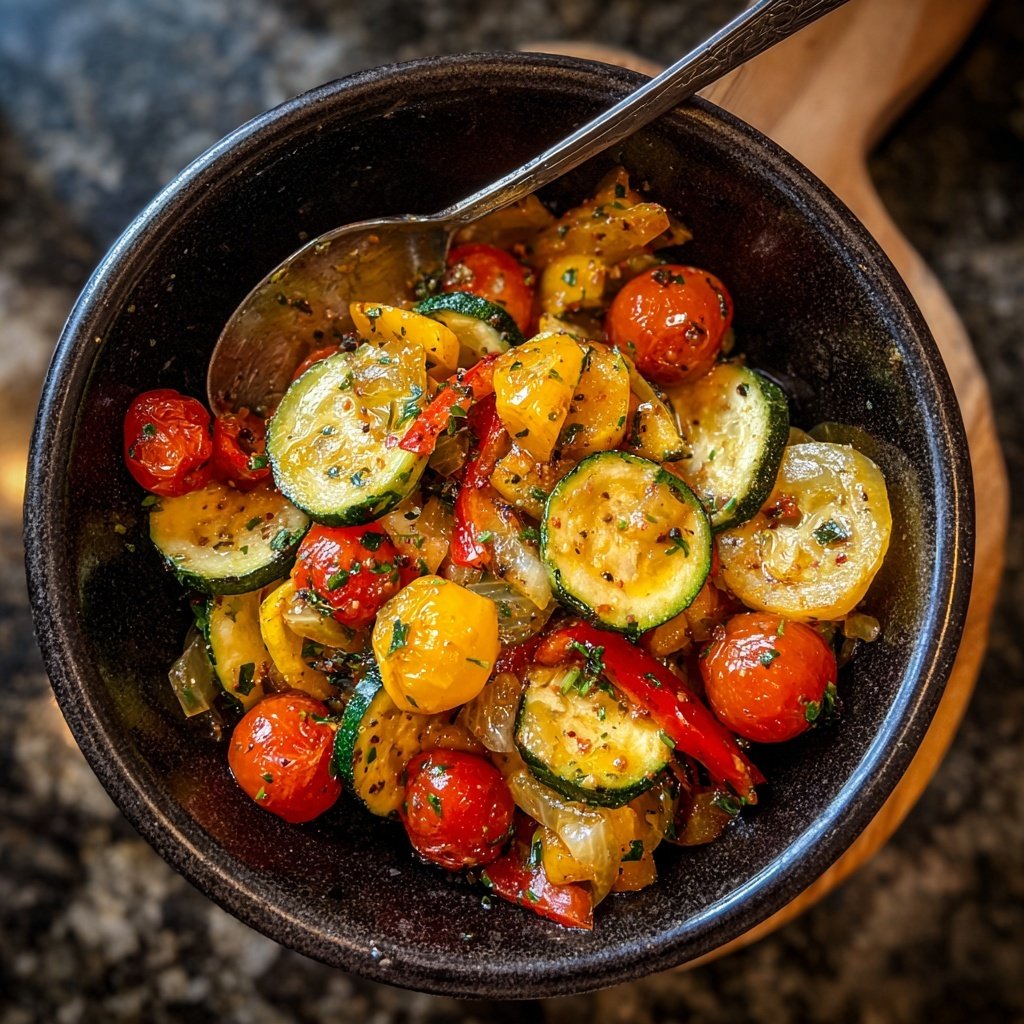 Kalorienarme Gemüsepfanne Mit Zucchini