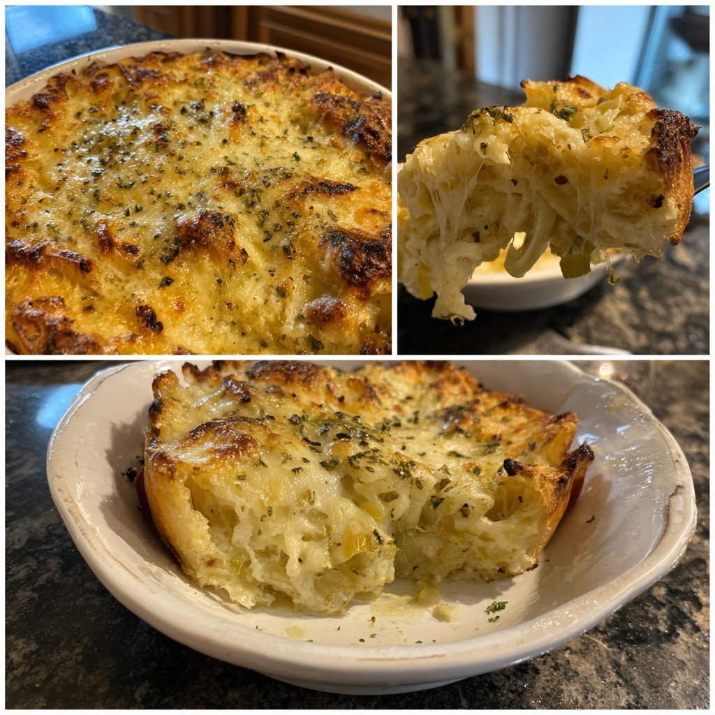 Nudelauflauf mit Lauch und Käse