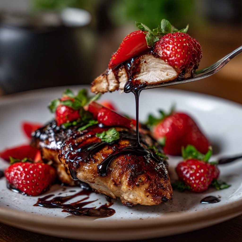 Hähnchenbrust mit Erdbeer-Balsamico