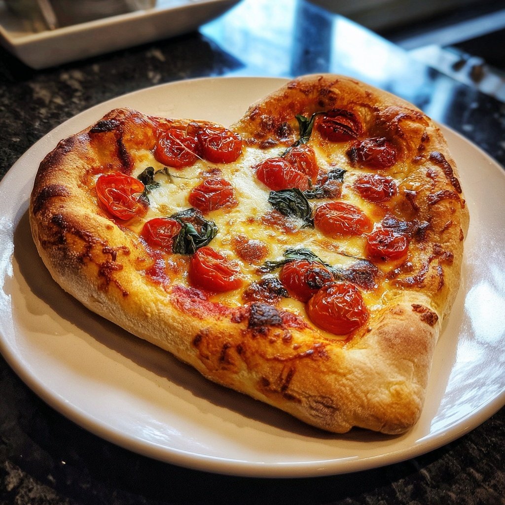 Valentins-Pizza in Herzform