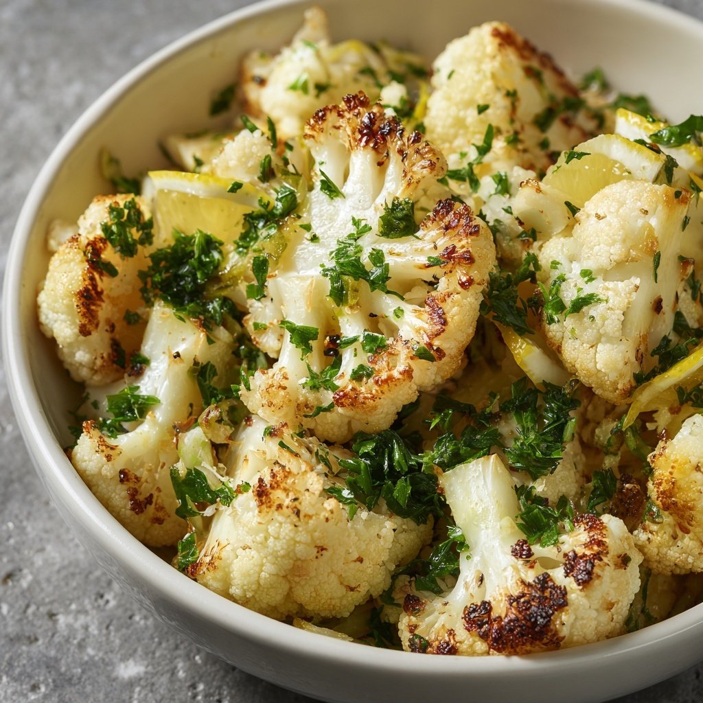 Blumenkohl mit Petersilie und Zitrone