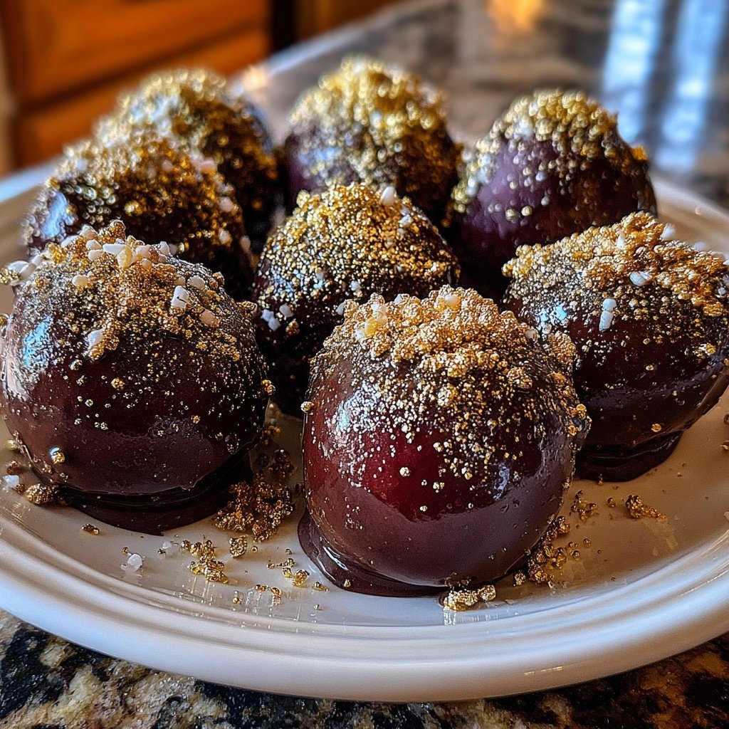 Schokoladenerdbeeren mit Goldstaub
