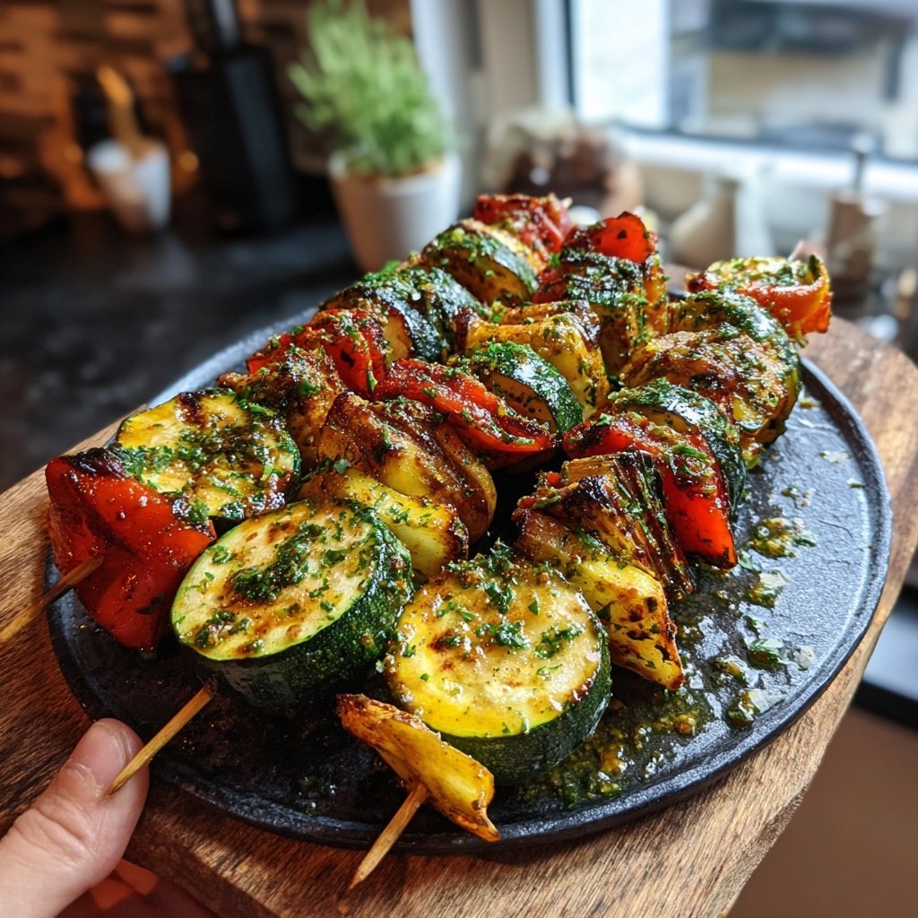 Grillgemüse Spieße Mit Paprika Und Zucchini